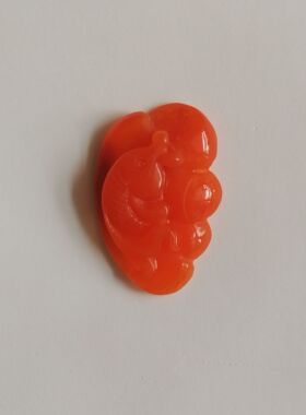 天然色彩金丝玉杜热红吊坠天然质