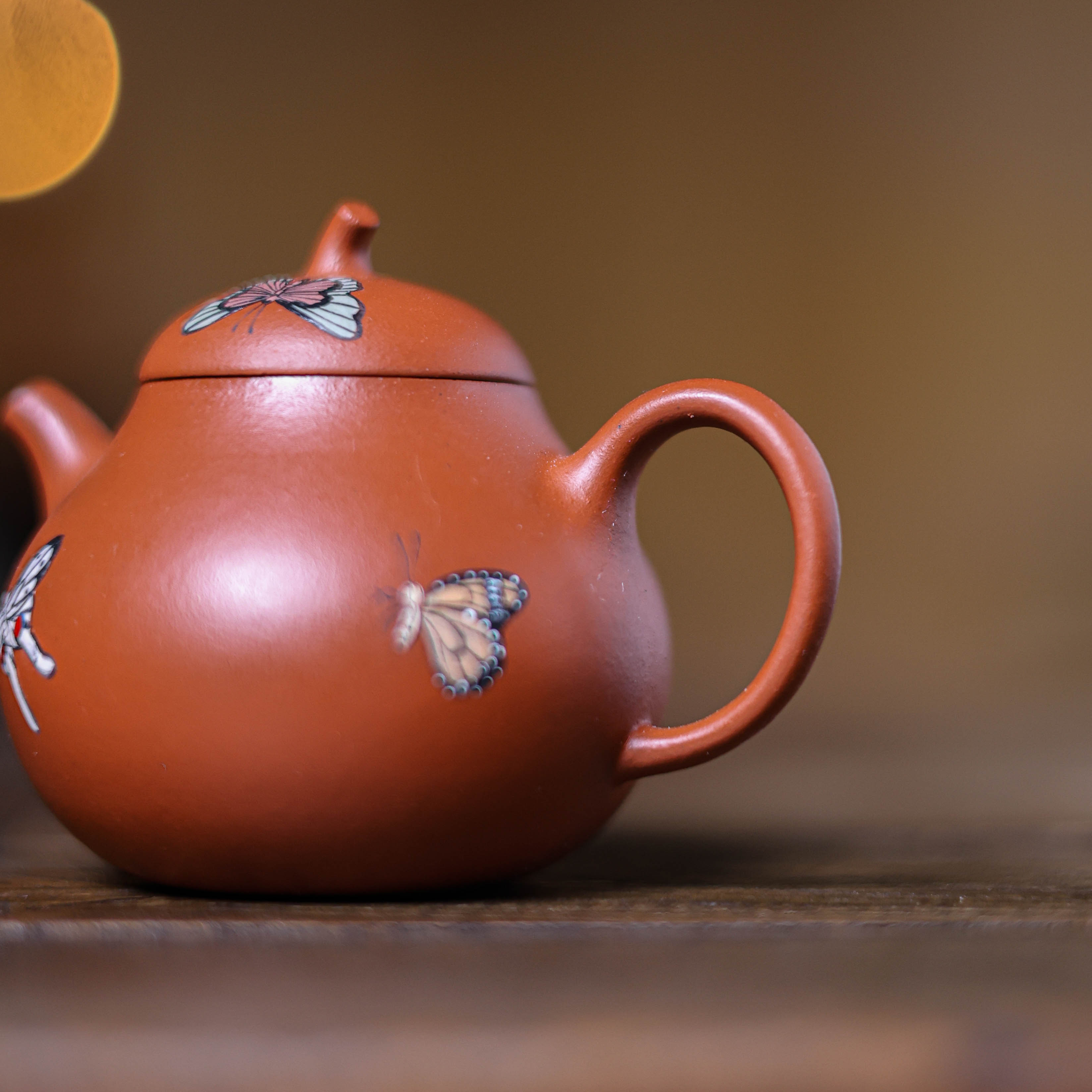【窑云 梨式蝴蝶壶】纯手工紫泥茶壶功夫茶具单个泡茶壶 - 图1