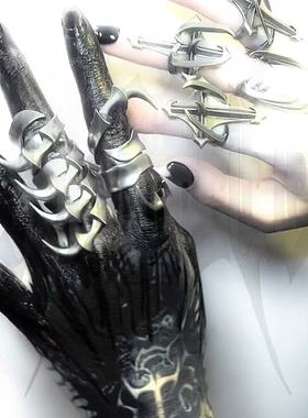 【AGD】IIIMIII黑画III系列暗黑高级感爪钩金属拼接异形戒指