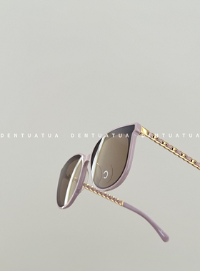 DENTUATUA 权志龙同款！26ss 方框金字LOGO遮阳太阳眼镜墨镜 男女