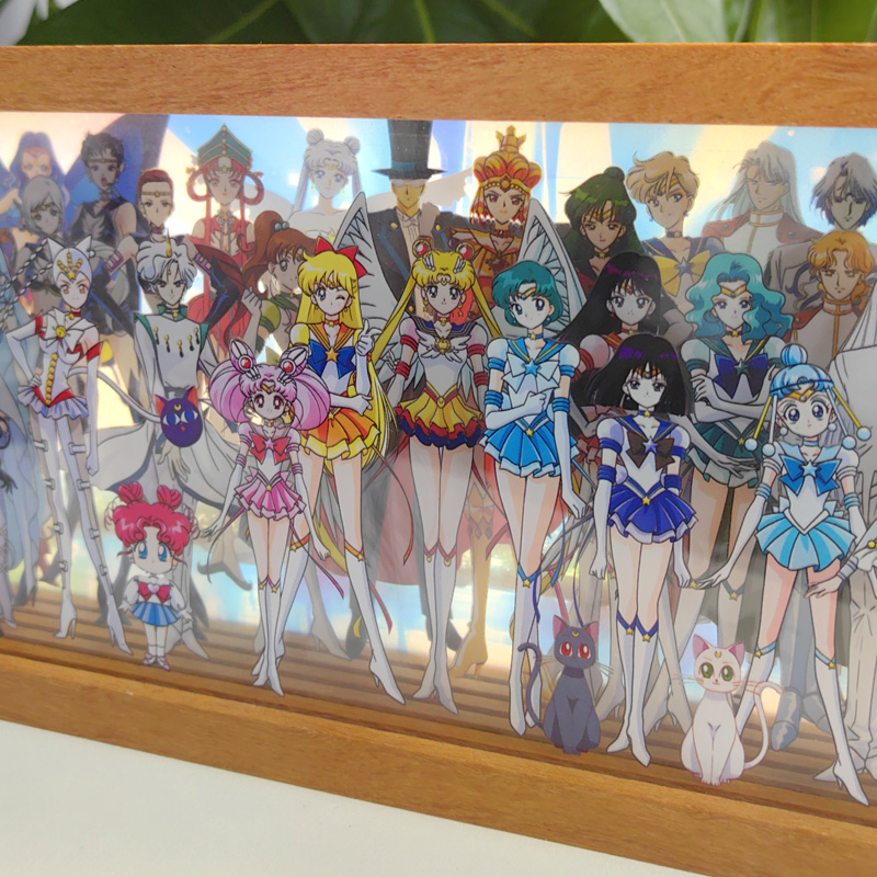 美少女战士全家福氛围灯画水兵月亚克力书房客厅玄关装饰画礼物 - 图1