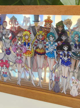 美少女战士全家福氛围灯画水兵月亚克力书房客厅玄关装饰画礼物