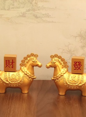 新年马上发财麻将转转桌面摆件