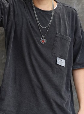 邪恶之眼男士钛钢高街风复古吊坠