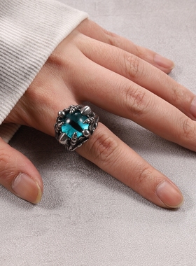 恶魔之眼朋克戒指骷髅个性男士复古高街钛钢嘻哈霸气潮男欧美摇滚