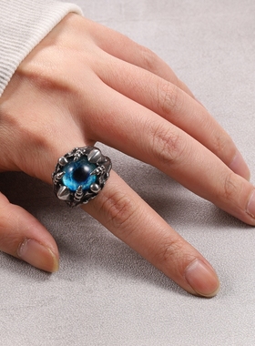 男戒嘻哈风朋克戒指恶魔之眼设计感街舞男士钛钢个性高街小众霸气