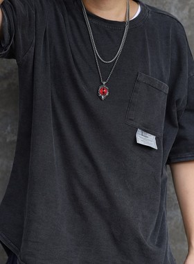 恶魔之眼男士钛钢高街风复古吊坠