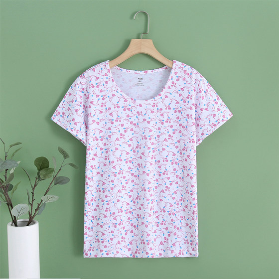 A&B round neck pure cotton short-sleeved loose women's undershirt