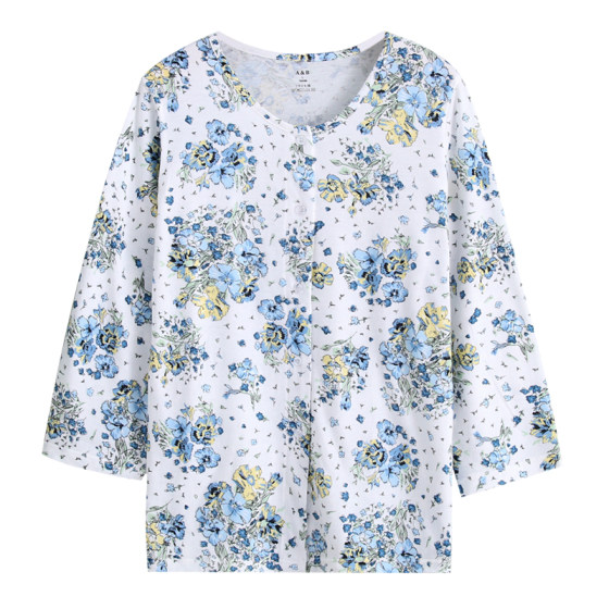 Ab underwear spring and summer round neck home clothes for middle-aged and elderly mothers