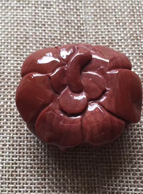｛珑心珠宝｝ 观赏 朱红色阿拉善玛瑙莲花香插  可做挂件 手玩