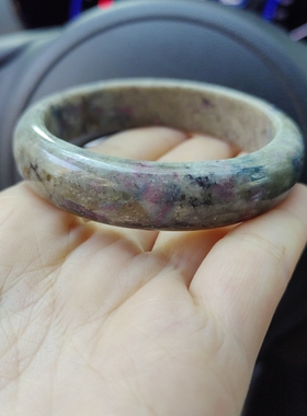手镯小圈口复古梦幻天然红绿宝
