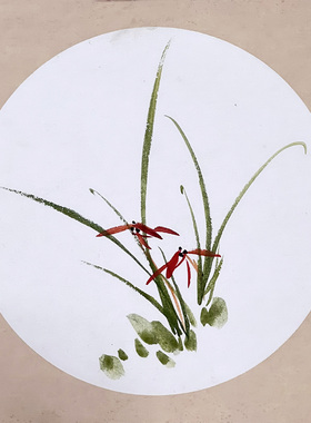 卡纸画国无款梅兰竹菊花鸟画手绘