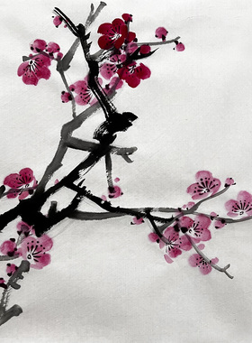 国画耕墨轩装饰画梅花新中式手绘