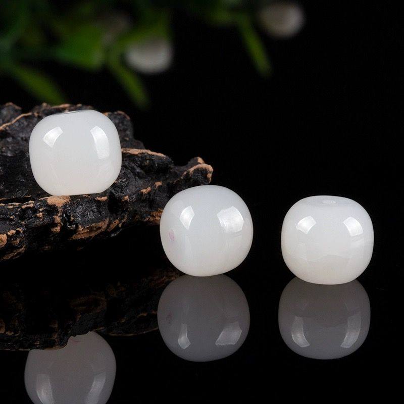 和田玉老型珠散珠玉珠子白玉老型珠散珠手链配珠白玉桶珠苹果珠,淘宝优惠券,粉丝福利购,淘宝优惠卷