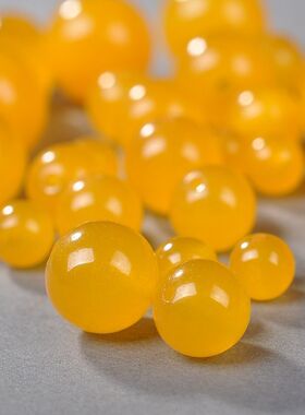 天然宝石光泽金丝玉玉珠散珠DIY配件黄龙玉散珠玉珠子手链项链