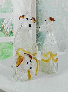 三只狗摆件淄博博山办公桌动物