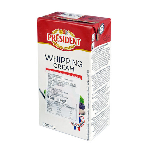 CREAM 总统淡奶油500ml 法国进口家用稀奶油蛋糕裱花奶油烘焙原料 - 图3
