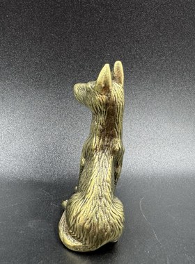古玩工艺品合金铜实心生肖十二生肖财狗复古铜器茶宠摆件手把