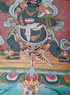 古玩杂项旧藏唐卡刺绣大势至菩萨挂画装饰画客厅书房茶室挂画