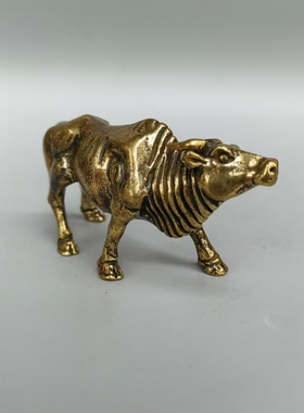 仿古合金牛摆件办公室生肖旺市牛气招财冲天礼品家居客厅工艺品