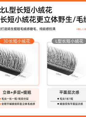 3D长短小绒花提翘立体仿真毛绒感