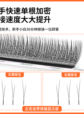 吻之睫婴儿弯V型长短小绒花睫毛