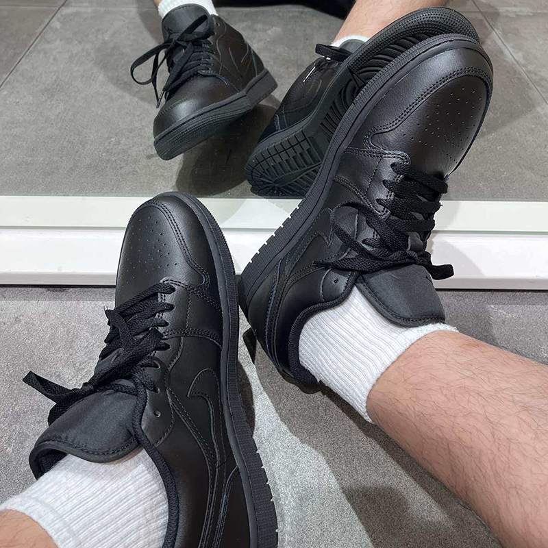 耐克/Nike Air Jordan1 Low 黑武士男款休闲低帮板鞋 553558-093,淘宝优惠券,粉丝福利购,淘宝优惠卷
