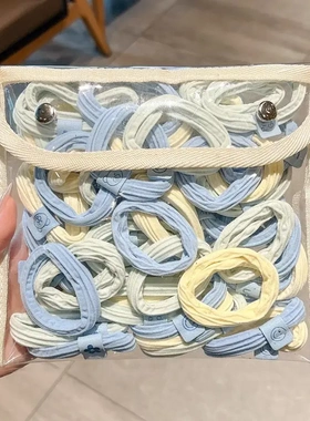 奶蓝色儿童皮筋扎头高弹力不伤发