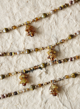 原创中古vintage捷克琉璃项链