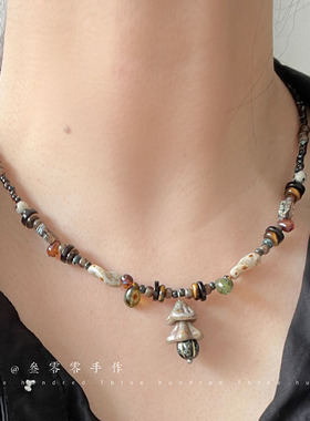 原创捷克琉璃复古项链