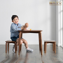 Bronze Muffism Van Gogh small table stool to learn writing table changing shoes stool black walnuts solid wood furniture