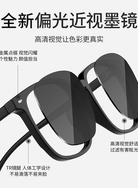 定制偏光近视墨镜带度数可配散光