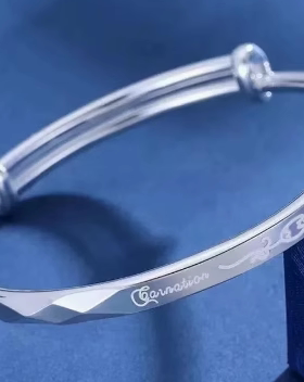 41繁花似锦银手镯女银饰手镯镯子送老婆妈妈礼物ins