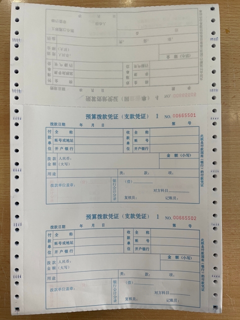 欣惠  预算拨款凭证凭单财会用品（四联）500份/包 - 图0