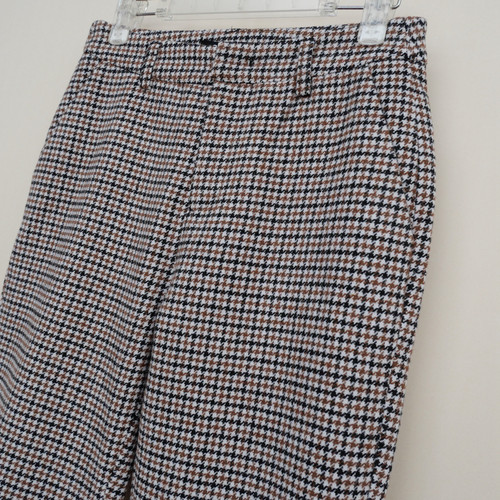 拉系S/M专柜正品 女冬毛呢厚保暖小个子八九分休闲裤4A3905千鸟格 - 图2