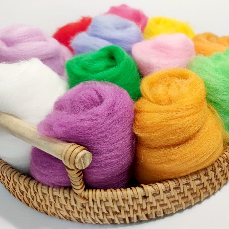 50g装湿毡针毡羊毛条戳戳乐彩色羊毛毡毛料手工diy材料白色打底,淘宝优惠券,粉丝福利购,淘宝优惠卷