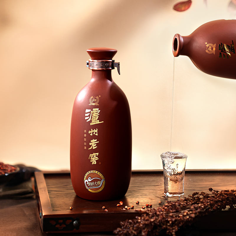 泸州老窖紫砂大曲(红)52度500ml*6瓶整箱 浓香型白酒婚宴喜送礼袋