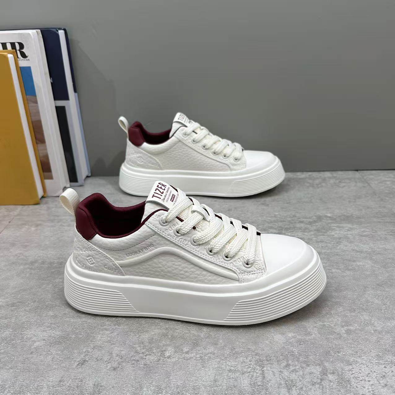 男鞋2026春季新款韩版潮流百搭低帮休闲板鞋男轻便厚底增高小白鞋,淘宝优惠券,粉丝福利购,淘宝优惠卷