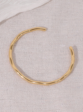 FLOAT欧美波浪线条开口金属手镯