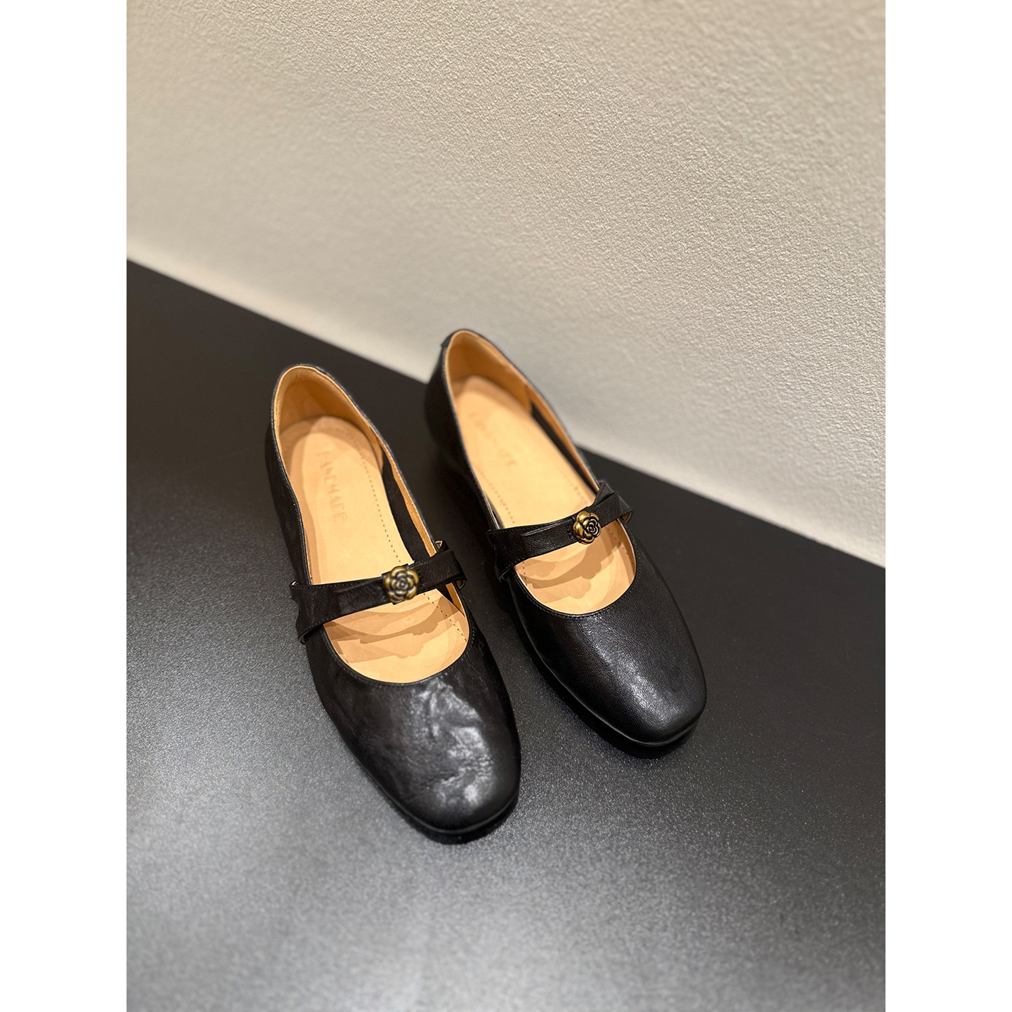 TMEIXI出口单一字带玛丽珍鞋女春平底芭蕾风金扣奶奶鞋不累脚单鞋,淘宝优惠券,粉丝福利购,淘宝优惠卷