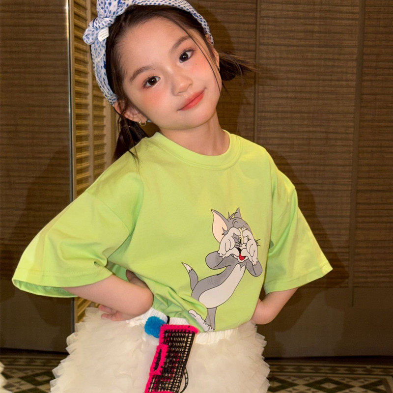 儿童卡通老鼠印花短袖春季新品韩系男女童休闲宽松圆领T恤上衣潮,淘宝优惠券,粉丝福利购,淘宝优惠卷