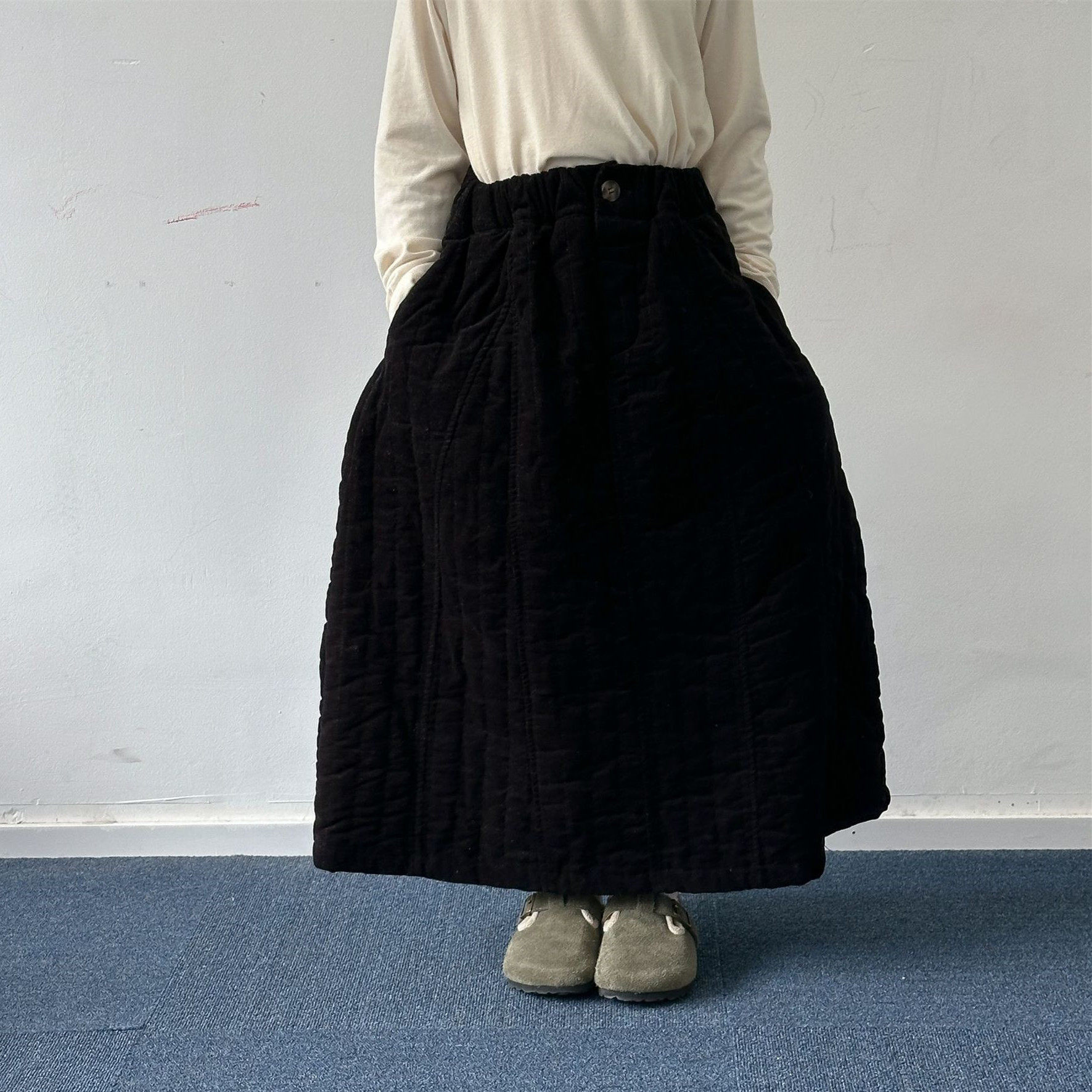 女童韩版纯色休闲绗线半身裙冬季新品女宝宝加厚百搭宽松棉裙冬裙,淘宝优惠券,粉丝福利购,淘宝优惠卷