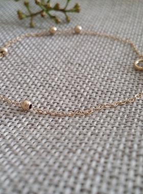 进口14k包金珠转运生日百搭手链