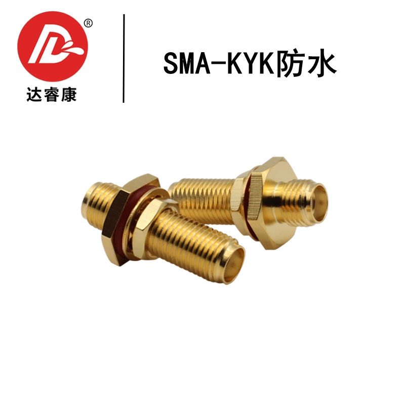 射频连接器SMA-KKY SMA防水转接头18G双通加长螺母垫片外螺内孔-图0