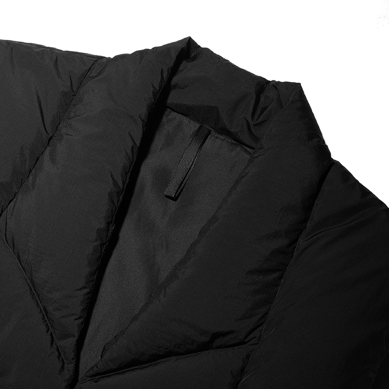 设计师集合男装 2022羽绒马甲男短款加厚保暖背心纯色几何切割 - 图2