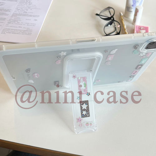 nini/韩国小众~半透白色！星星贴贴ipad pro11/2025平板保护套a16/11代air10.9寸支架10.2/air4567/MINI软壳 - 图0