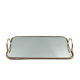 Ins Nordic Internet celebrity gold edge mirror glass tray light luxury iron storage tray living room storage decorative tray