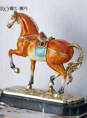 罗比罗丹《马到成功》摆件珐琅彩工艺家居饰品开业乔迁礼品摆件