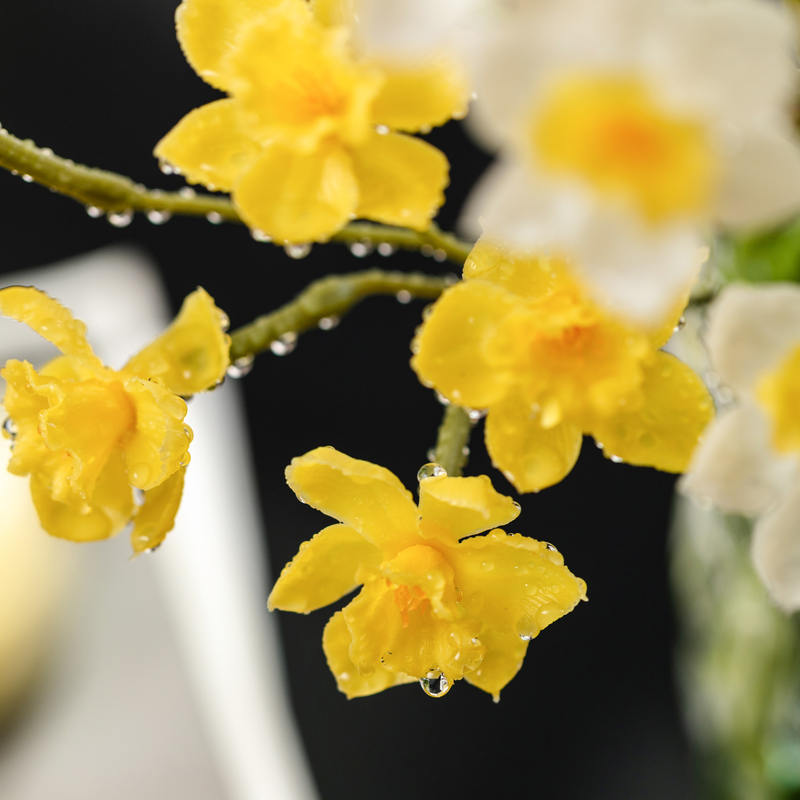 掬涵水仙花仿真花插花摆件干花客厅餐桌花摆设假花洋水仙高端现代 - 图3