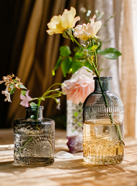 小型复古单支插花玻璃花瓶